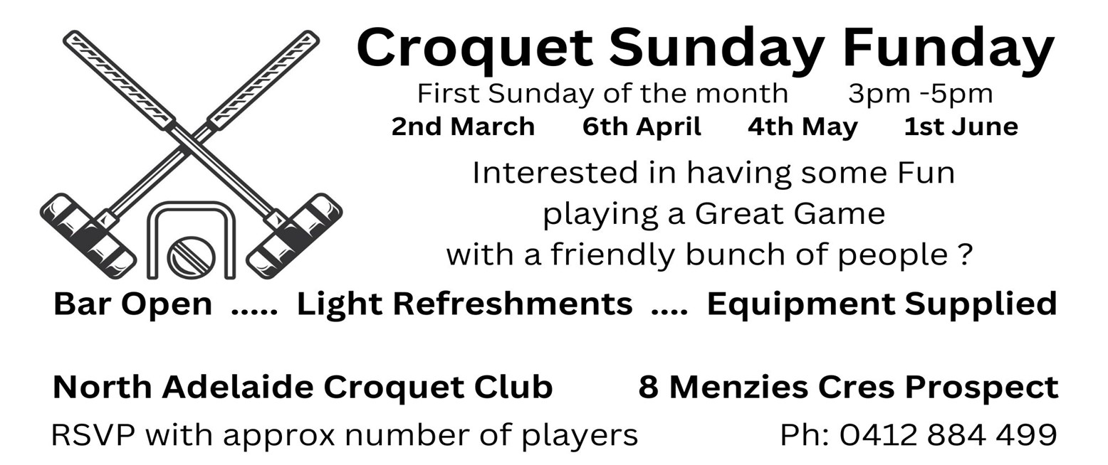 Sunday North Adelaide Croquet Club Events